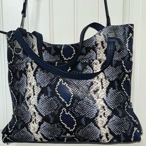 Vince Camuto Snake Embossed Leather Tote -Emely BLUE MULTI